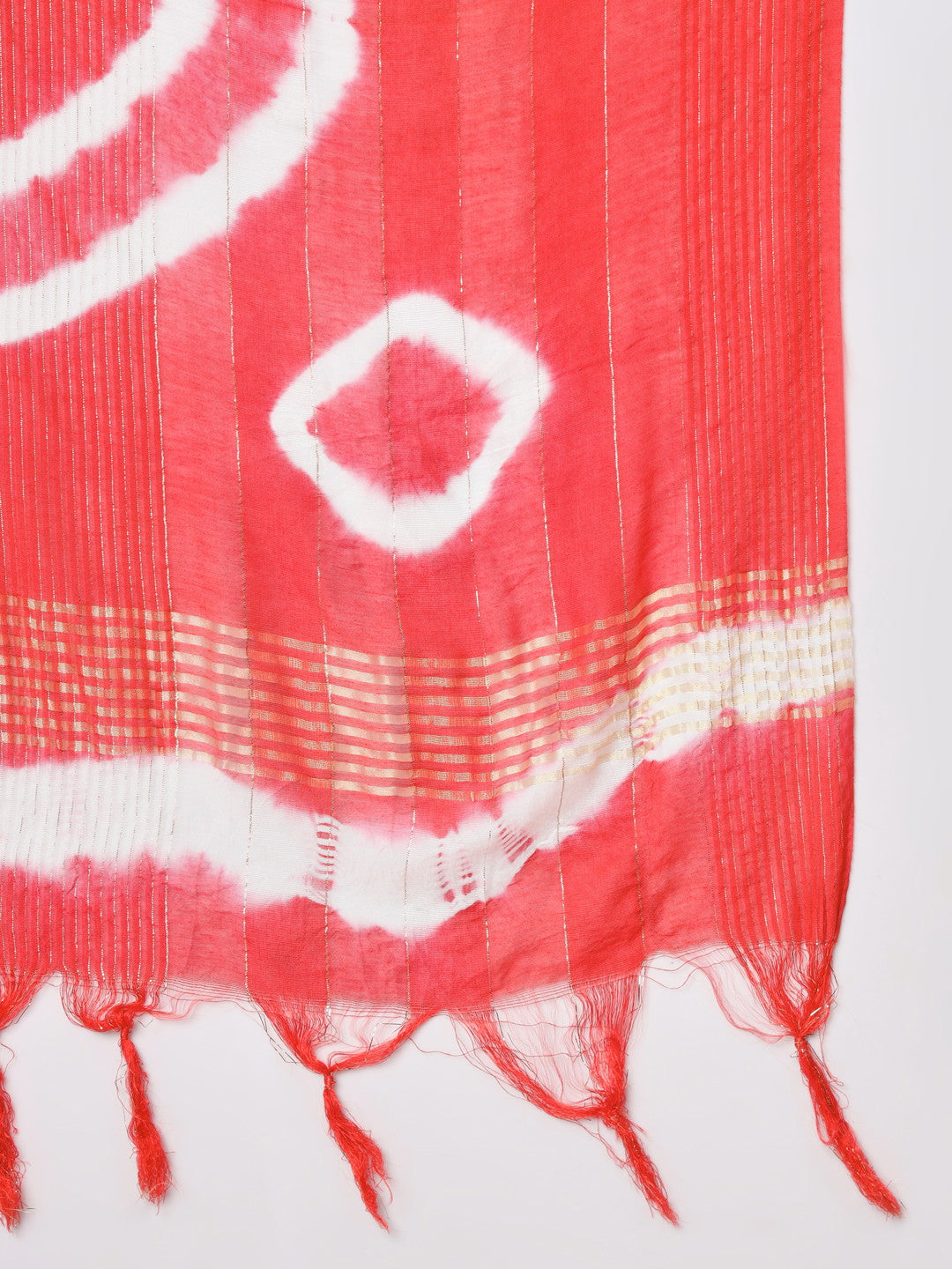 Red Embroidery With Mirror Kurta Set