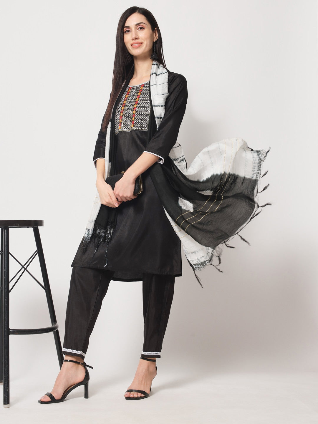 South Silk Embroidery Kurta Set