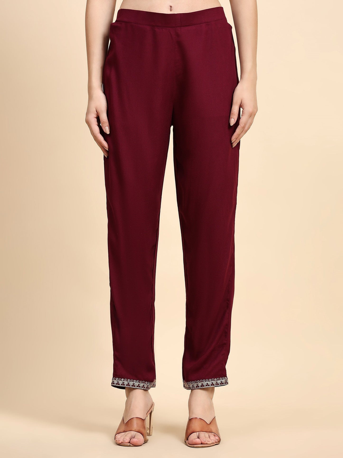 Maroon Colour Embroidery Kurta Set