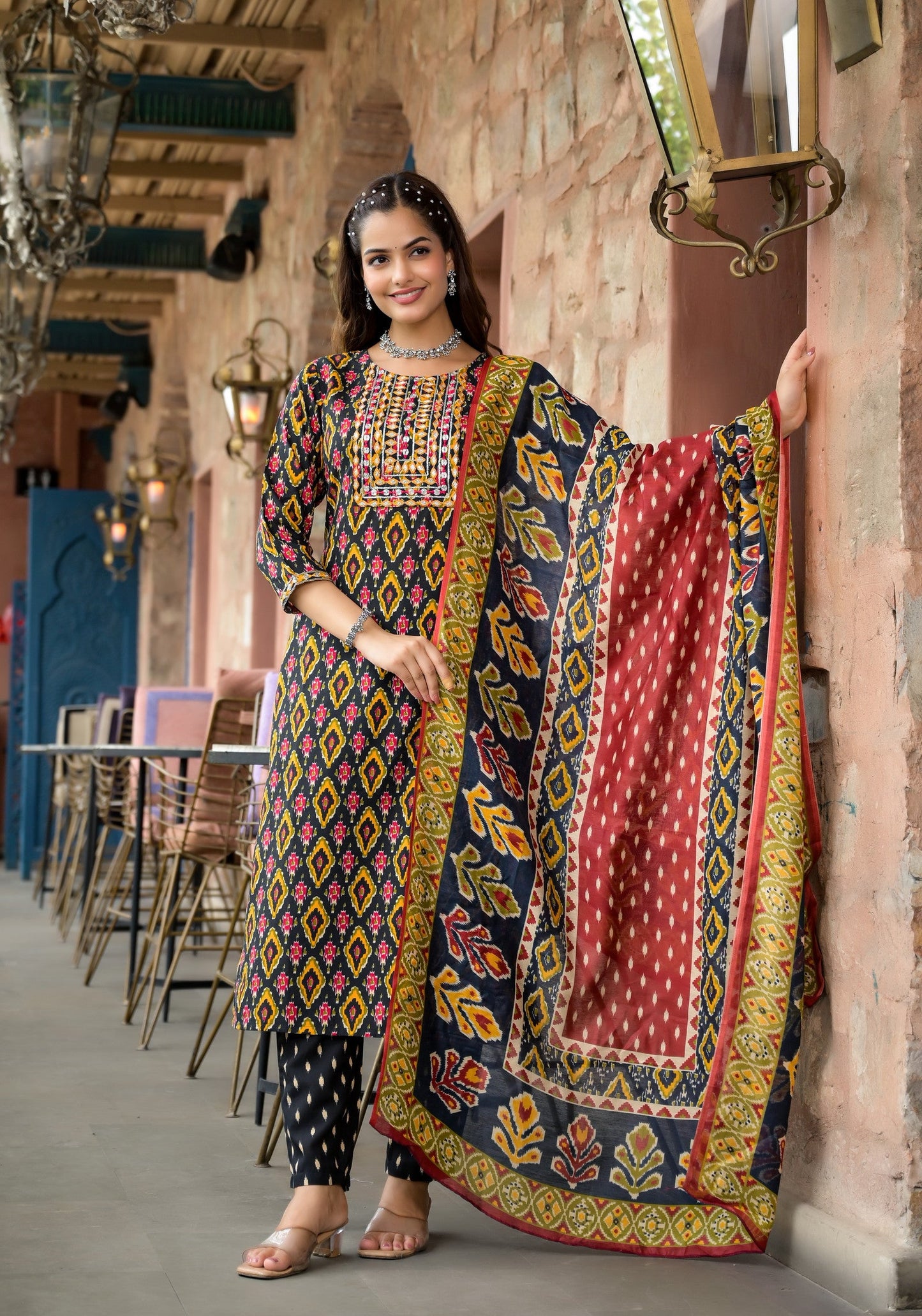 Beautiful Designer Rayon Kurti Set