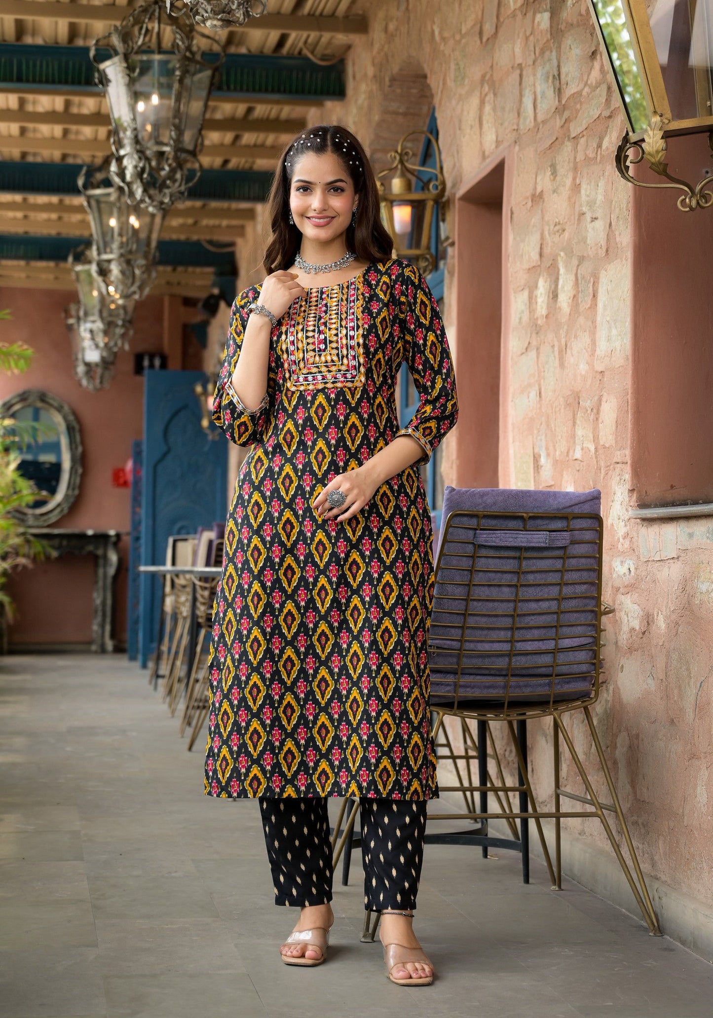 Beautiful Designer Rayon Kurti Set