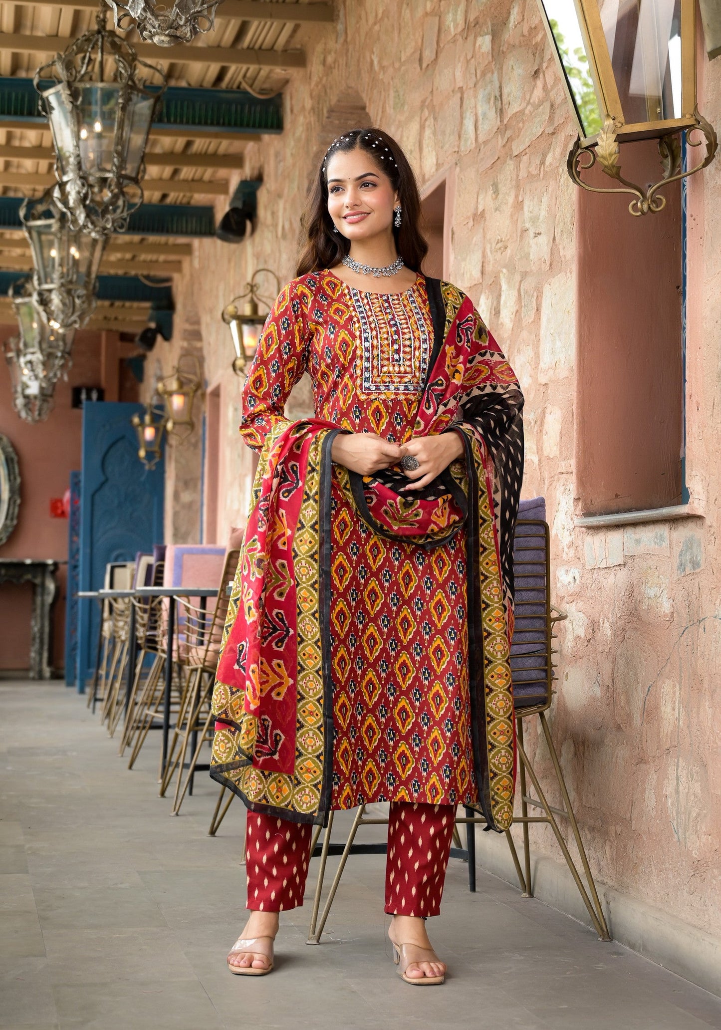 Beautiful Designer Rayon Kurti Set