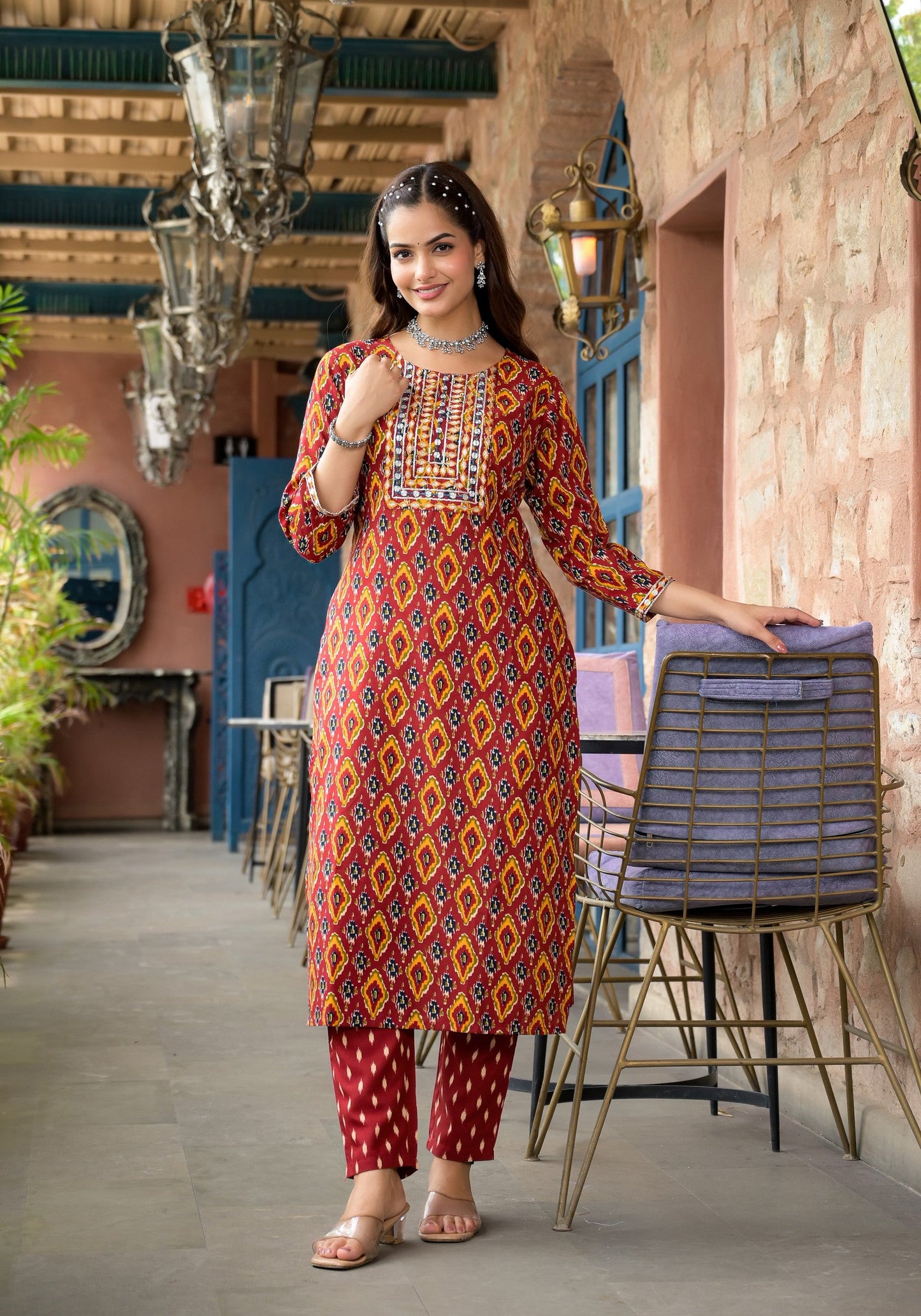 Beautiful Designer Rayon Kurti Set