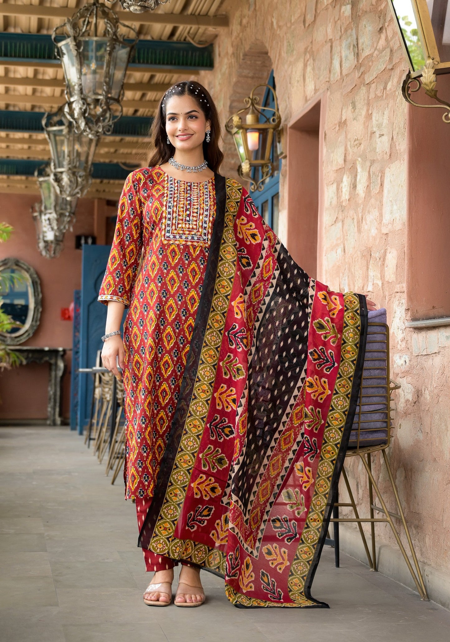 Beautiful Designer Rayon Kurti Set