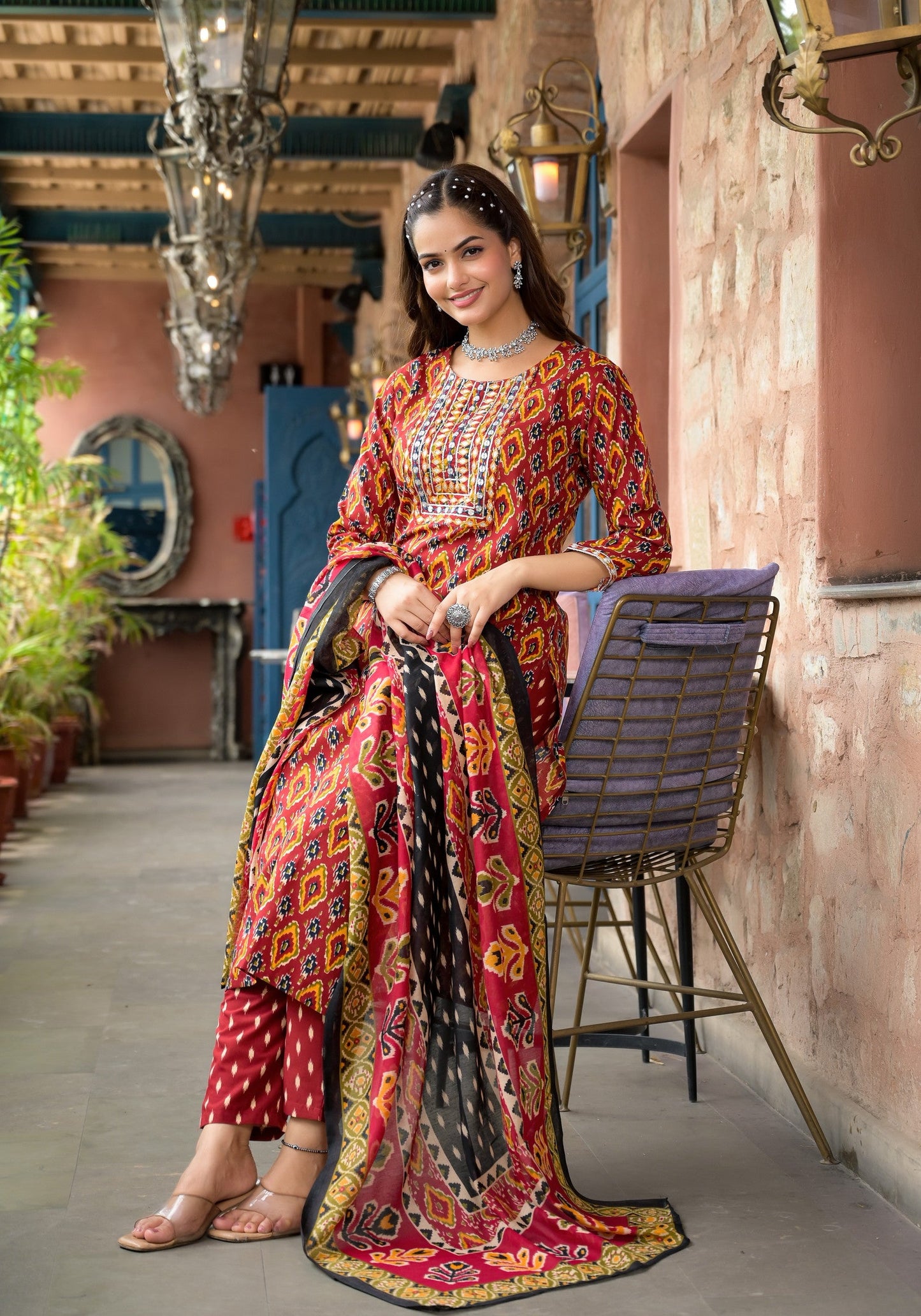 Beautiful Designer Rayon Kurti Set