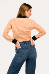 Peach Noir Crop Shirt