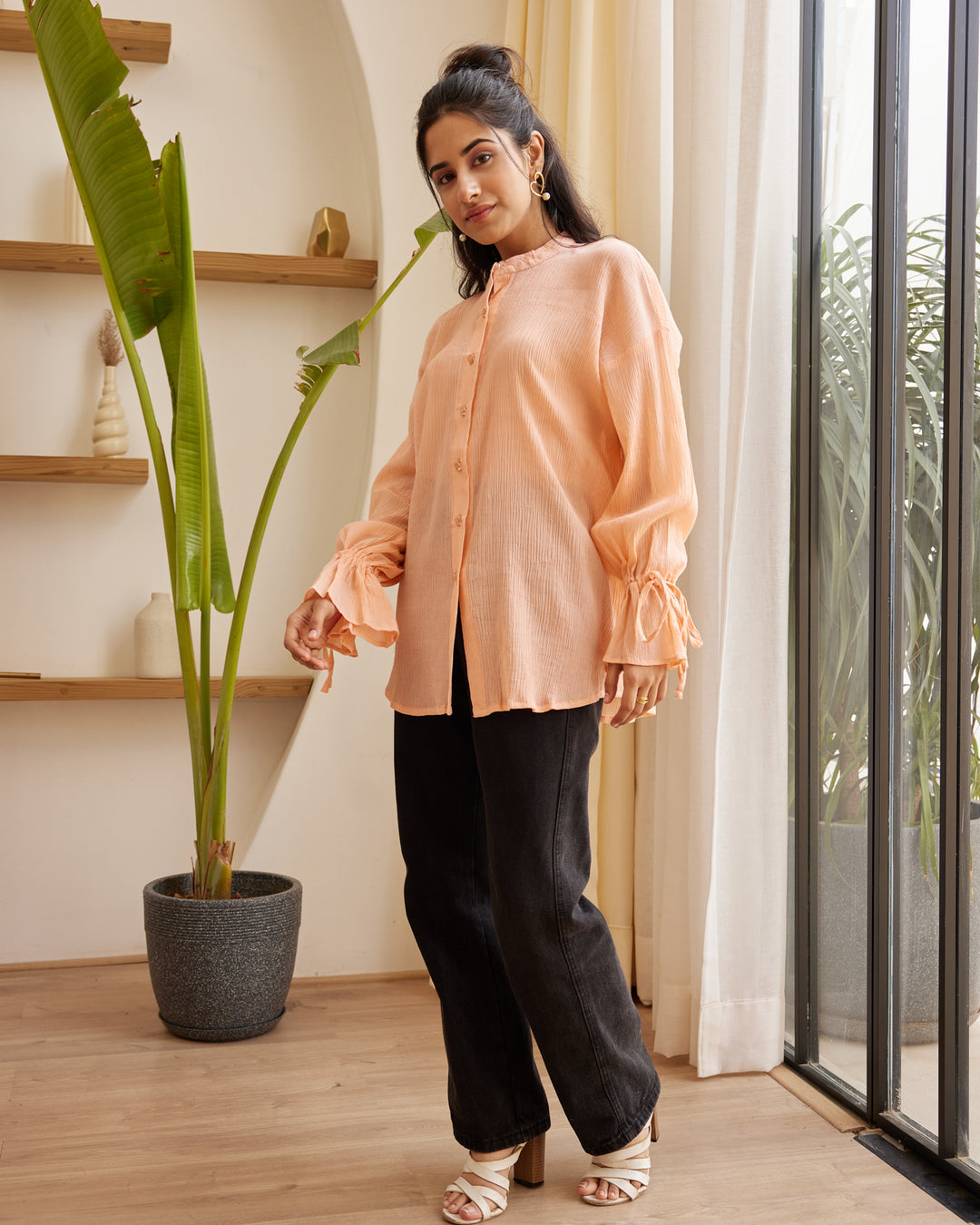 Essential Peach Crepe Shirt