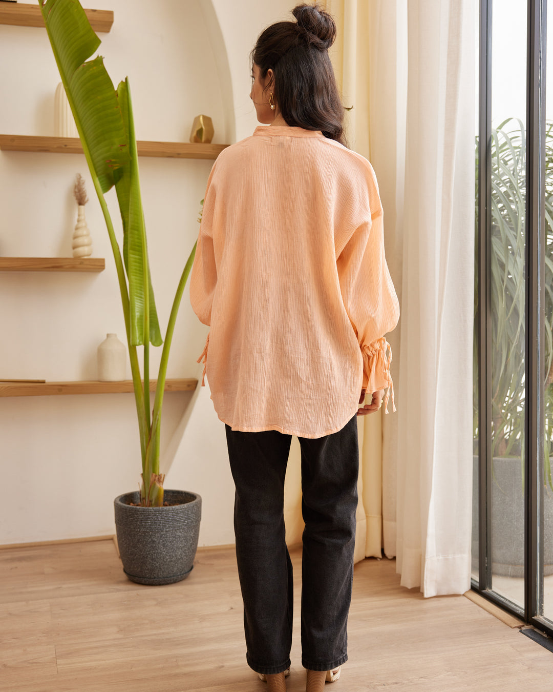 Essential Peach Crepe Shirt
