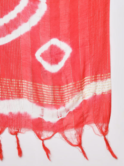 Red Embroidery With Mirror Kurta Set