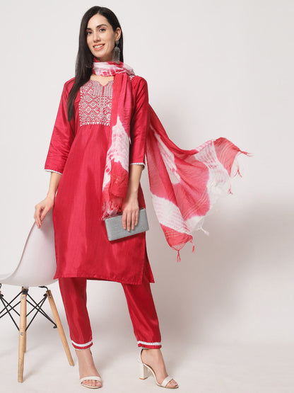 South Silk Embroidery Kurta Set