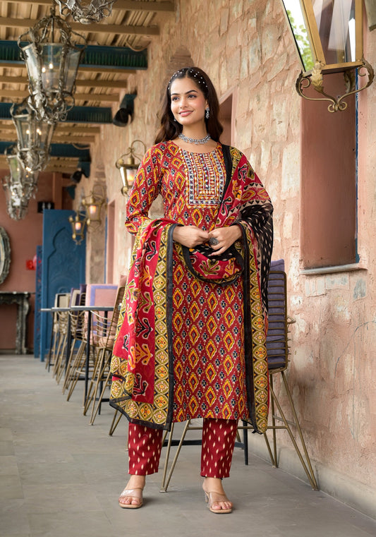 Beautiful Designer Rayon Kurti Set