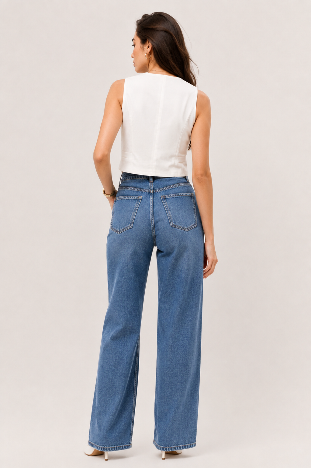 Classic Ivory Button-Front Waistcoat