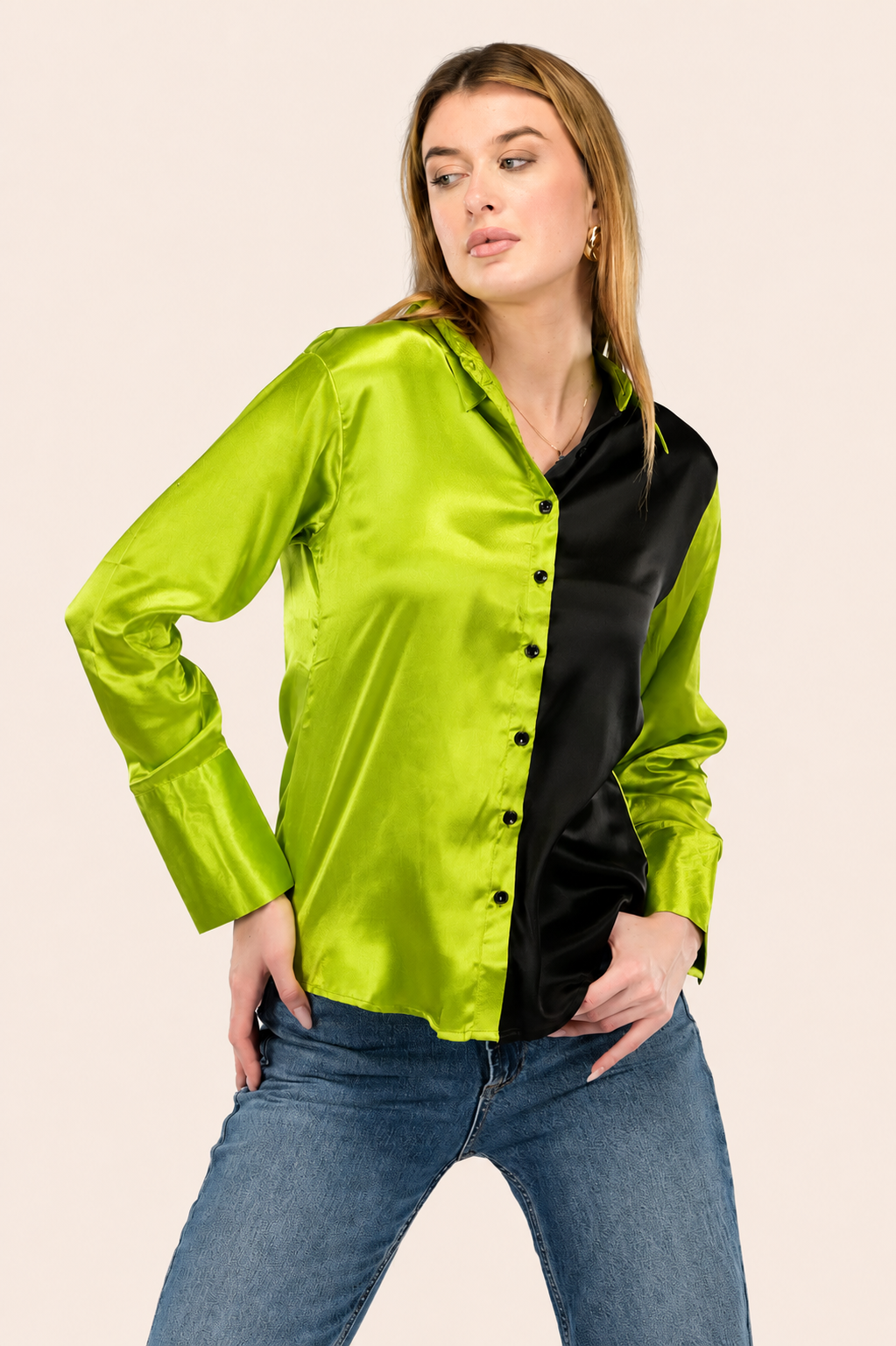 Neon Noir Japanese Satin Shirt