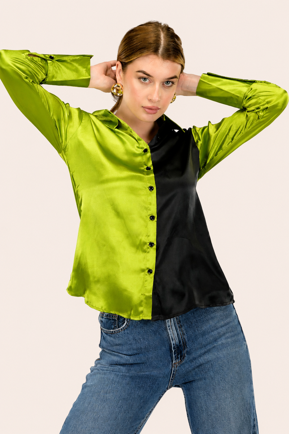 Neon Noir Japanese Satin Shirt