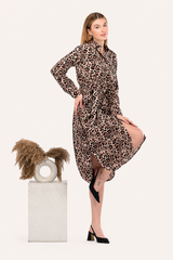 Wild Grace Leopard Shirt Dress