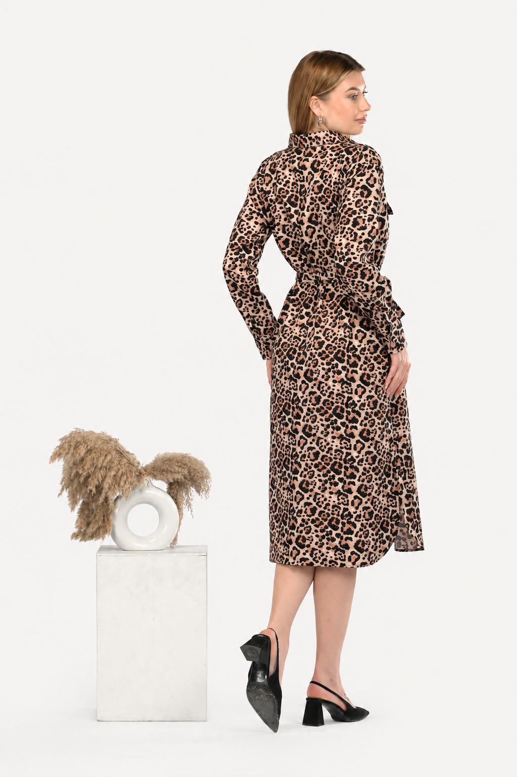 Wild Grace Leopard Shirt Dress