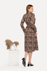 Wild Grace Leopard Shirt Dress