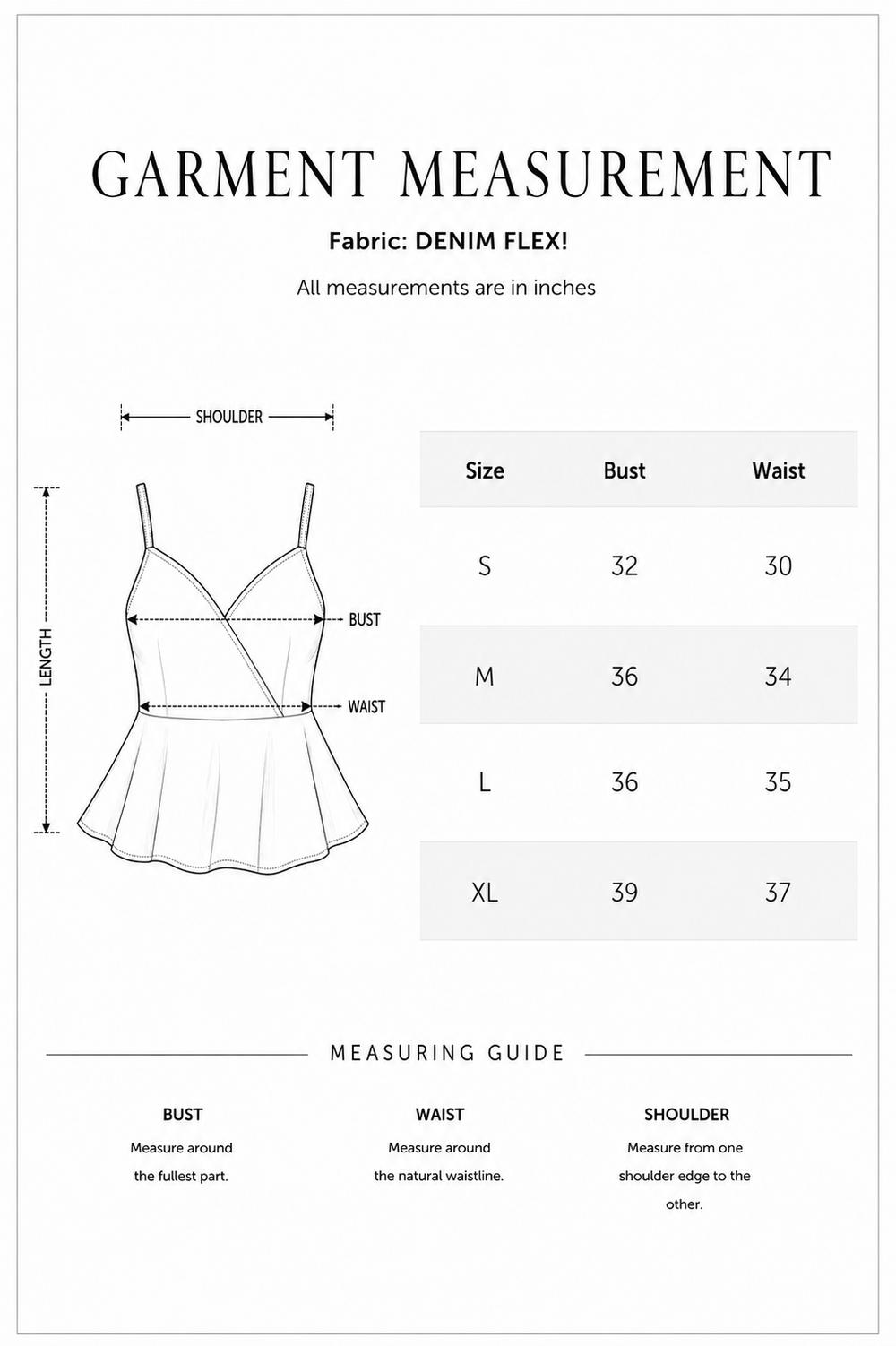 Denim Peplum Cami Top