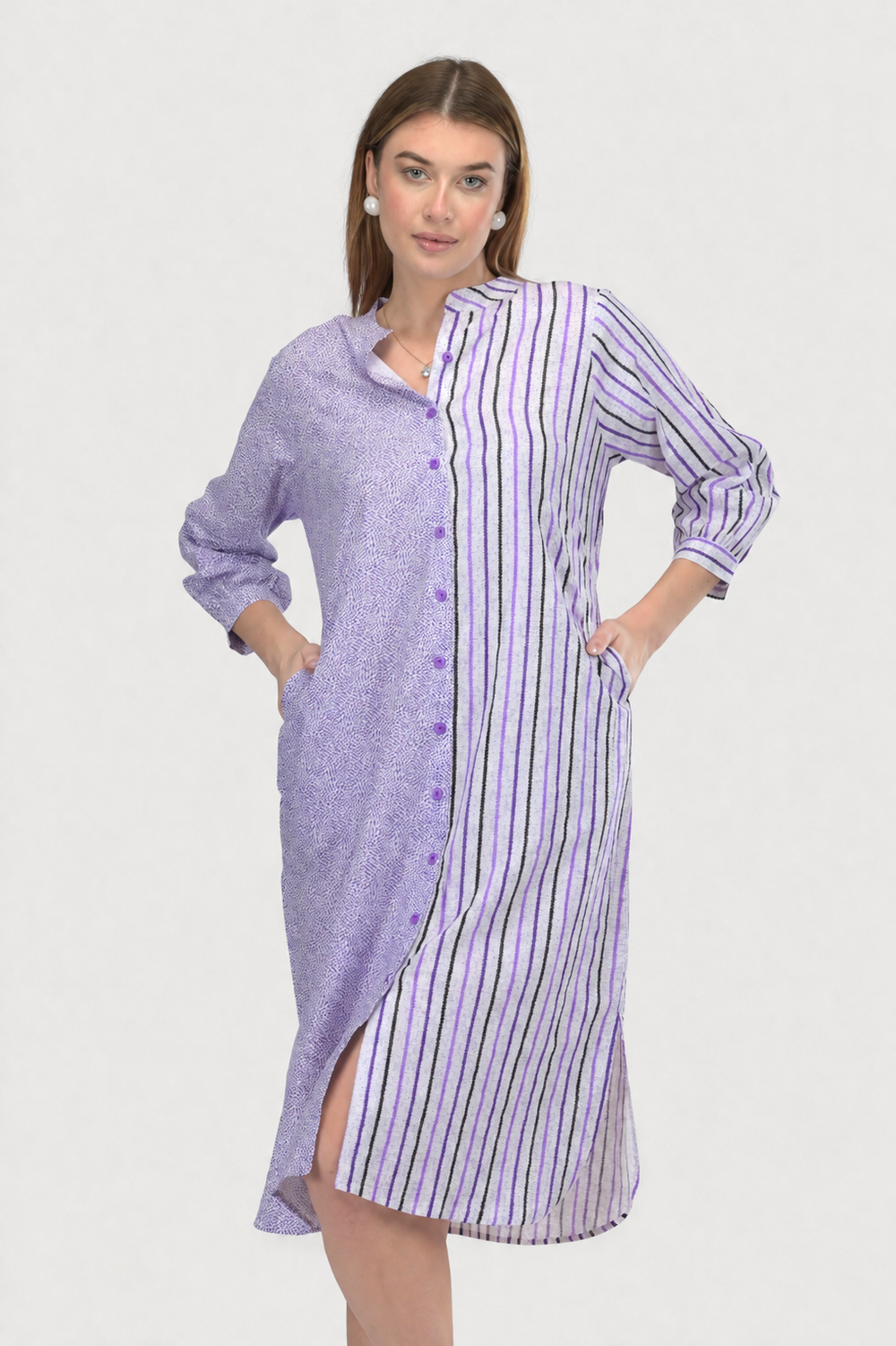 Duality Lavender Shirt Dress