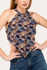 Halter Neck Handkerchief Backless Top
