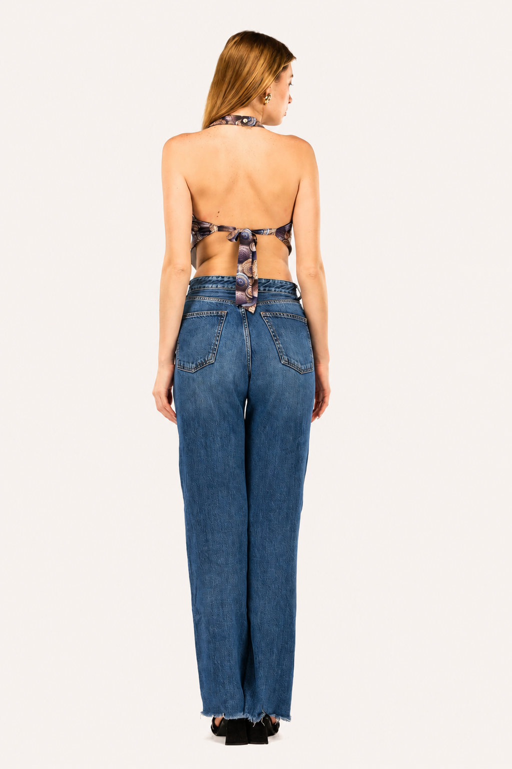 Halter Neck Handkerchief Backless Top