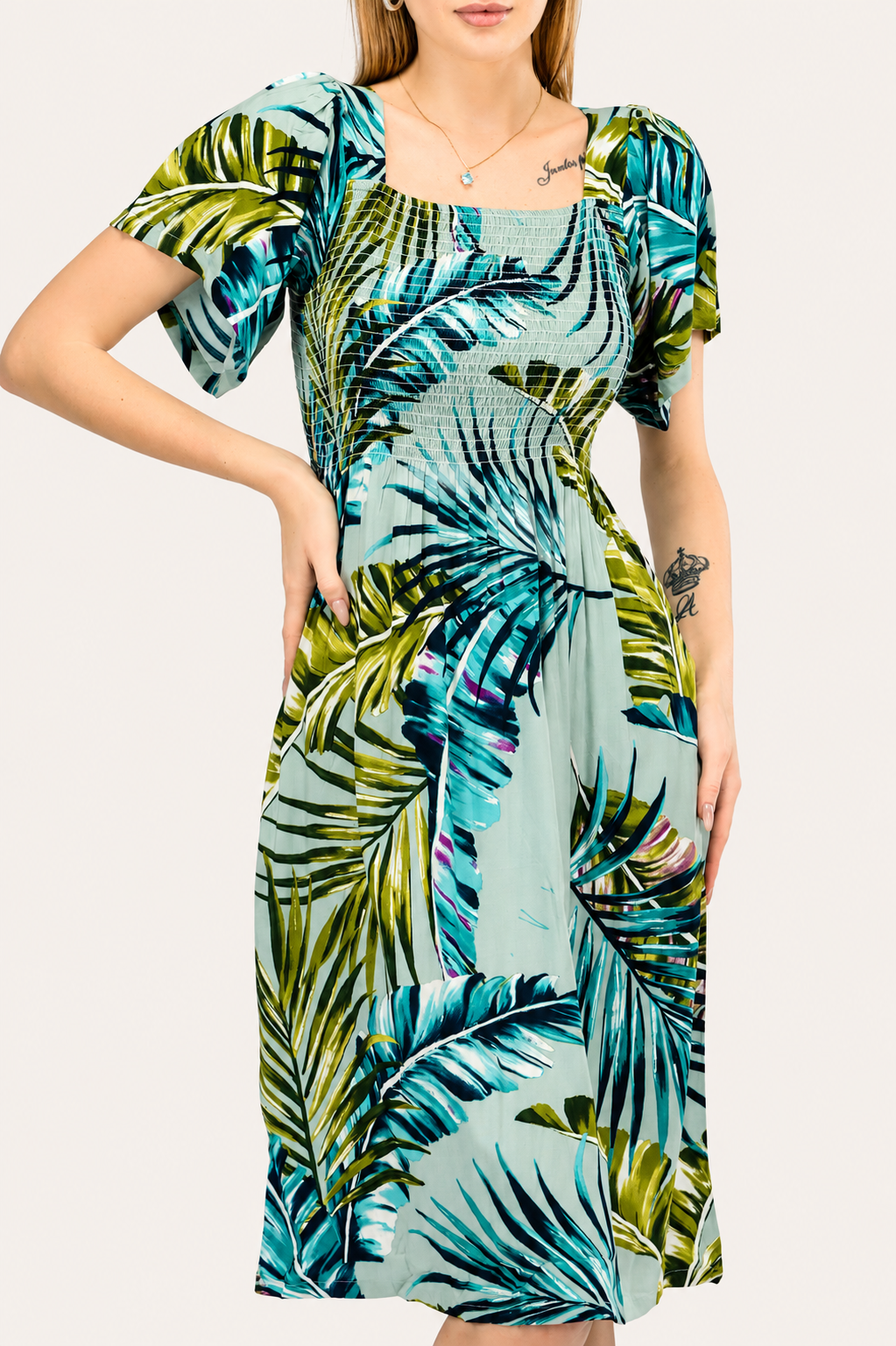 Goa Breeze Smocked Midi Dress