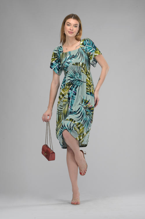 Goa Breeze Smocked Midi Dress