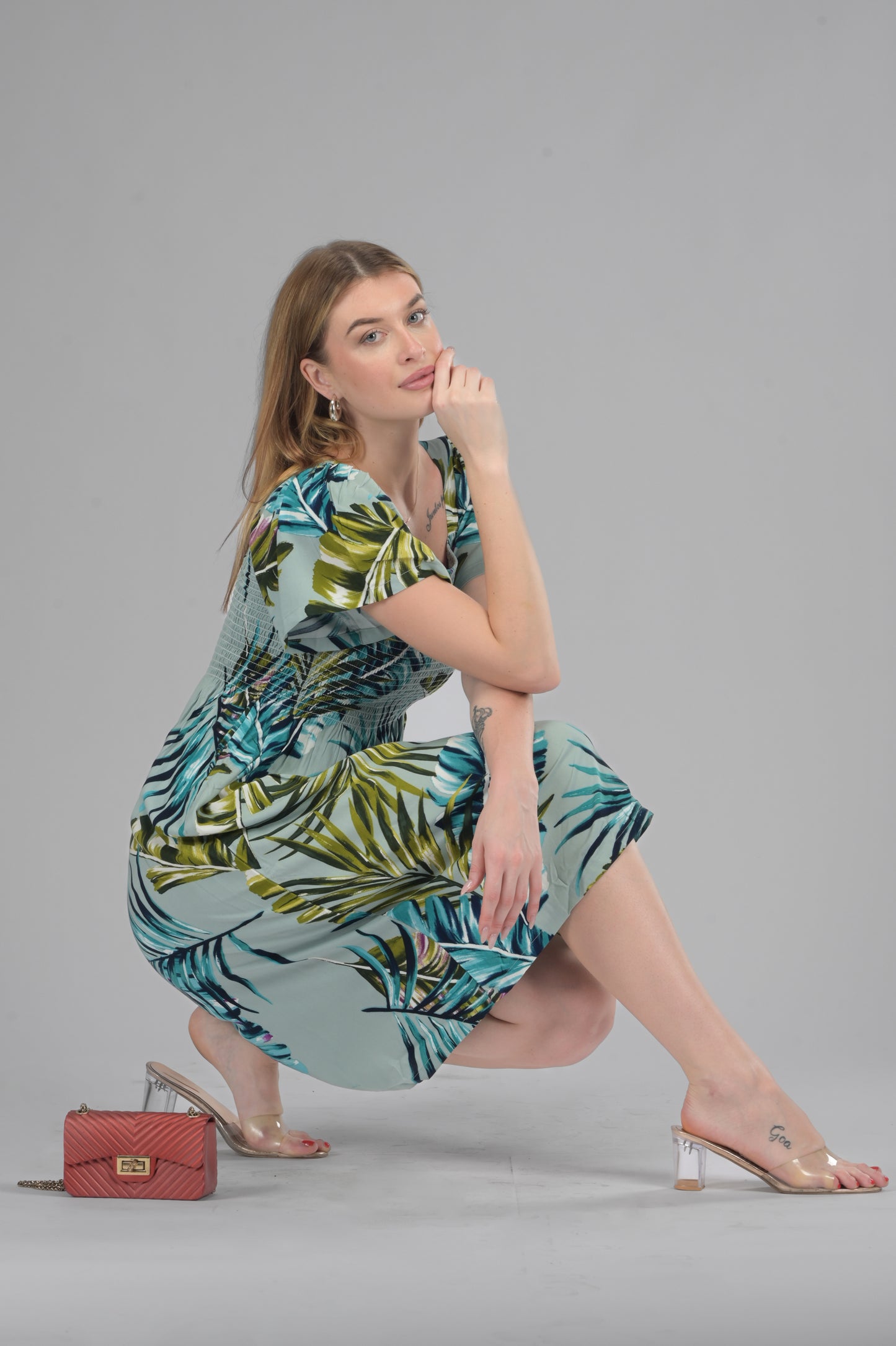 Goa Breeze Smocked Midi Dress