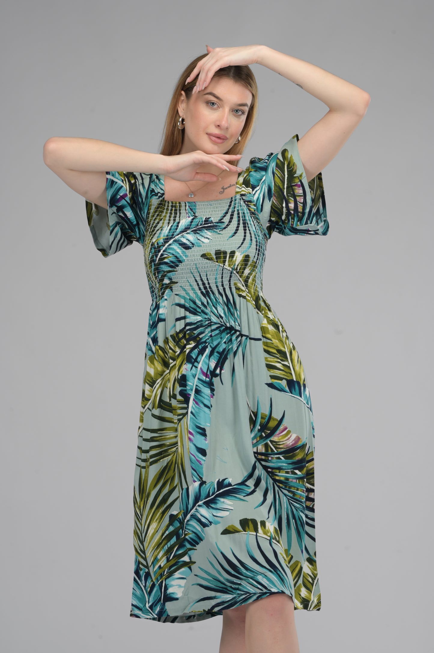 Goa Breeze Smocked Midi Dress