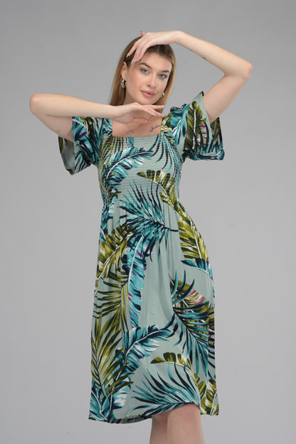 Goa Breeze Smocked Midi Dress