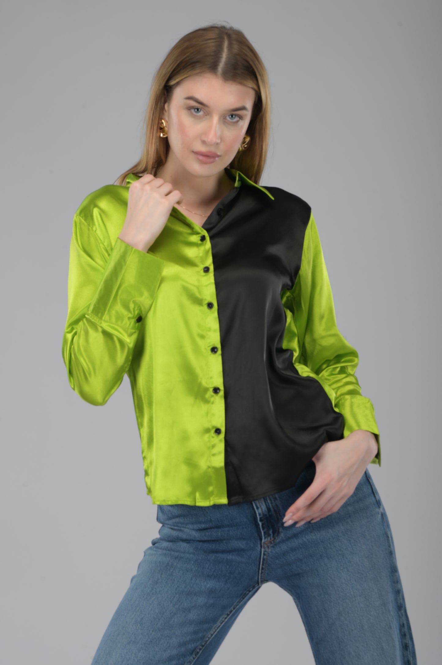Neon Noir Japanese Satin Shirt
