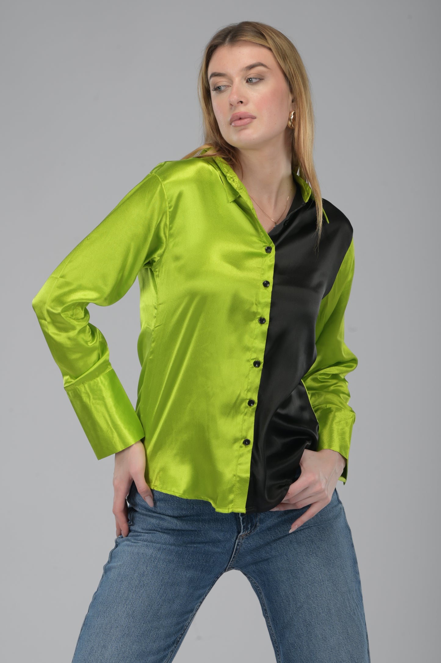Neon Noir Japanese Satin Shirt