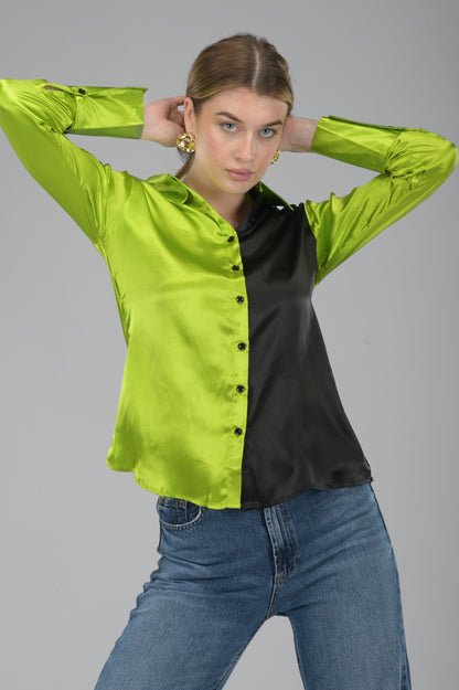 Neon Noir Japanese Satin Shirt