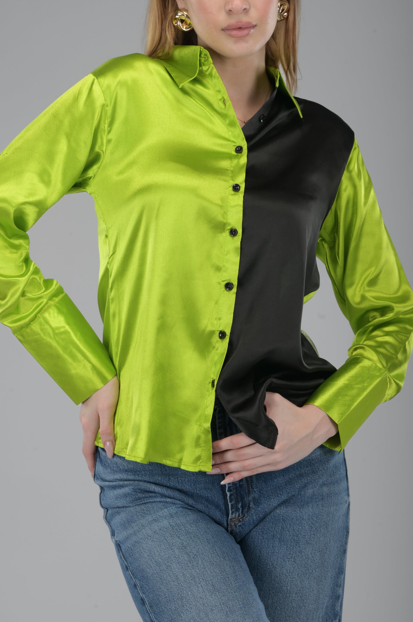 Neon Noir Japanese Satin Shirt