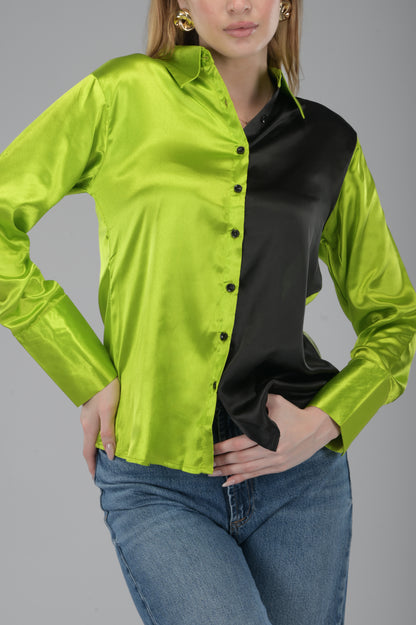 Neon Noir Japanese Satin Shirt