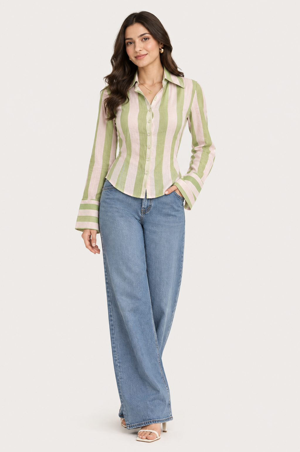The Bold Stripe Fitted Shirt with Wide Cuffs