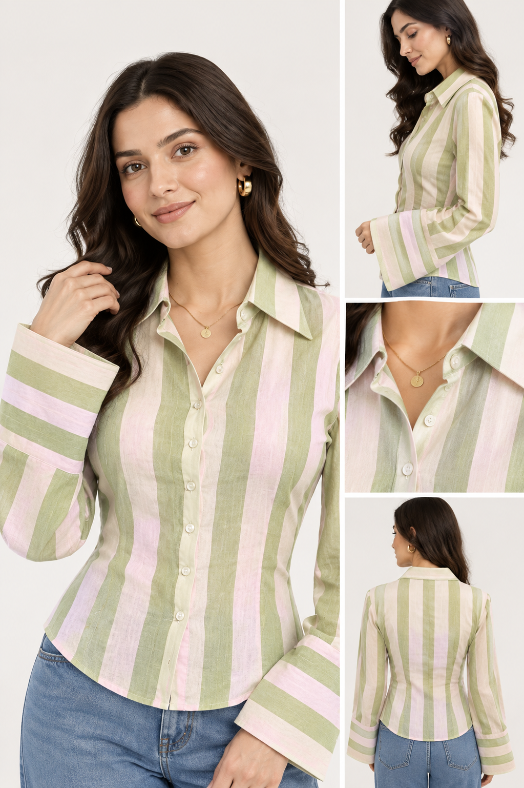 The Bold Stripe Fitted Shirt with Wide Cuffs