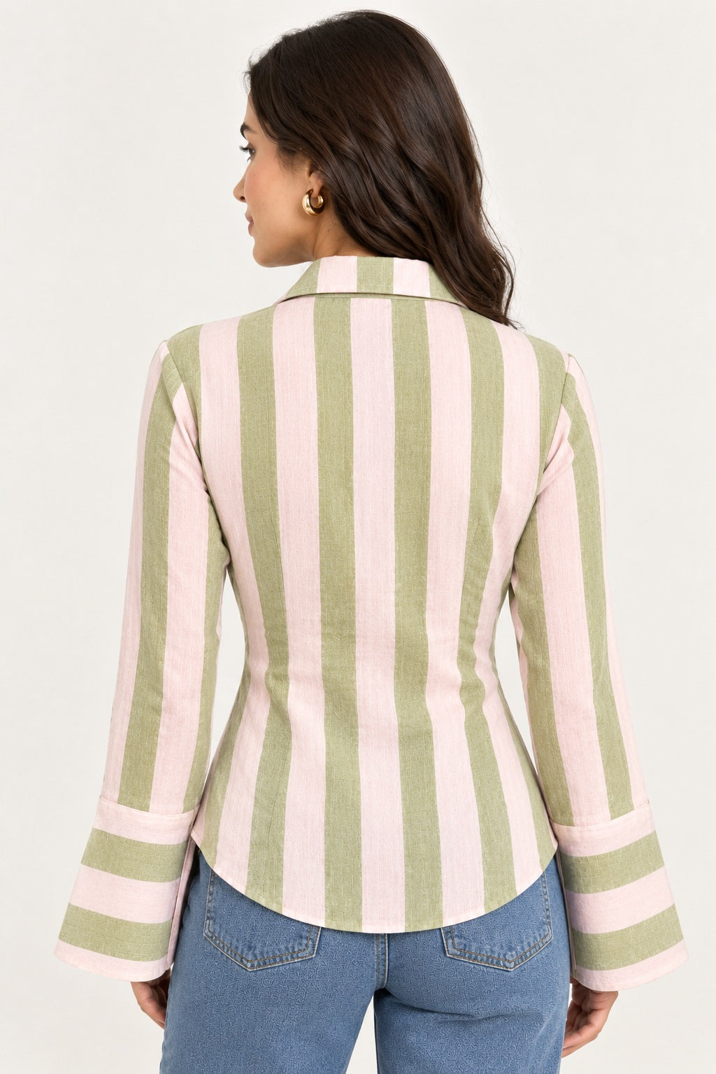 The Bold Stripe Fitted Shirt with Wide Cuffs